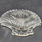 Clamshell Divided Crystal Glass Serving Dish 6"x1" 1950s Vintage