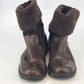 Sonoma Western Ankle Boots Life Style Women's 8.5 Brown Block Heel Fur Trim