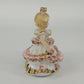 Bloomer Girl Porcelain Figurine Japan White Pink Ruffle Dress with Parasol Top