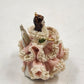 Dresden Princess Lady Figurine Pink Dress White Lace Originals West Germany