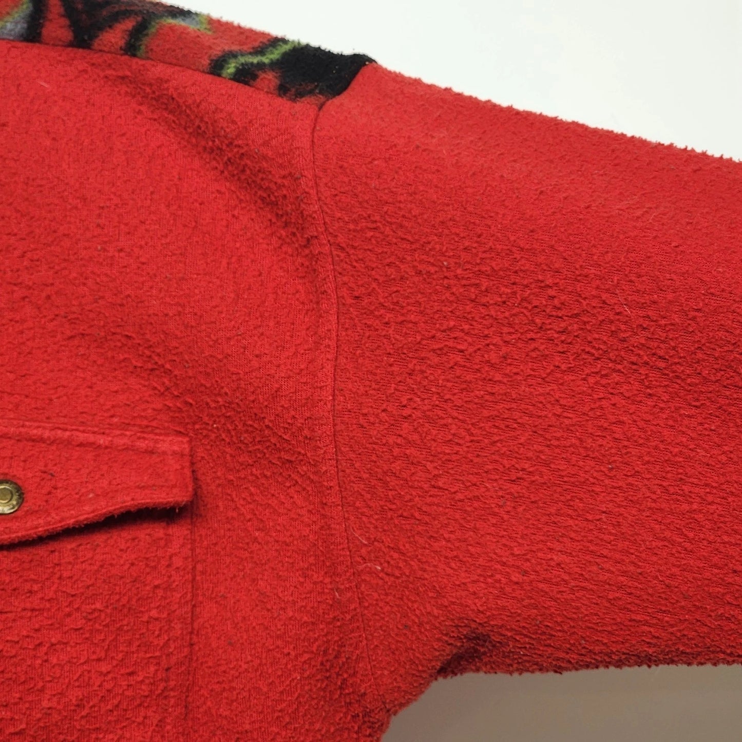 Bugle Boy Southwestern Fleece Shirt Jacket Mens Large Navajo Print Polyester 90s