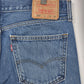 Levi's 505 Mens 32x30 Heavy Wash Distressed Straight Leg Jeans