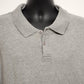 Steve & Barry Relaxed Fit Long Sleeve Grey Polo Shirt 3 Button w/Flat Collar XXL