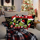 4 Throw Pillow Covers Grinch Christmas 18" Linen Decor Farmhouse Holiday
