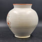 Hungarian Artmark Vase Hand Painted Floral Ceramic Brown Glaze Interior 10"x9"