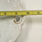 White Porcelain Platter Purple Floral Scalloped Edge Handles 9.5"
