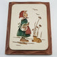 Vintage Boy Girl Chalk Ware Wall Plaques Modern Art Co 1966