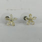 Yellow Flower Stud Earrings Pear Cut Faceted Stones Silver Tone Floral Jewelry