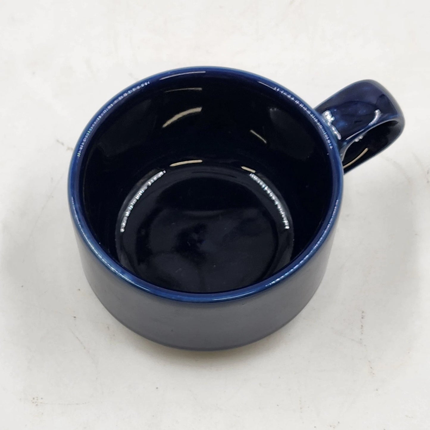Homer Laughlin Cobalt Blue Flat Cup Jumbo 4"d x 2.5"h Best China Pattern USA Vtg