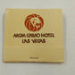 MGM Grand Hotel Casino Las Vegas Nevada Matchbook Universal Match Vintage USA
