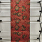 Red Table Runner Scrolled Ends White Tassels 70” x 12” Gold Motif Christmas Drum