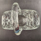 Banana Brides Basket Bulls Eye Bubble Dot Circle Handle Glass Clear 11 x 6 x 10"
