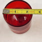 4 Red Flashed Short Highball Shot Glass Tea Lite Bubble Base 2.5"h Thick Barware