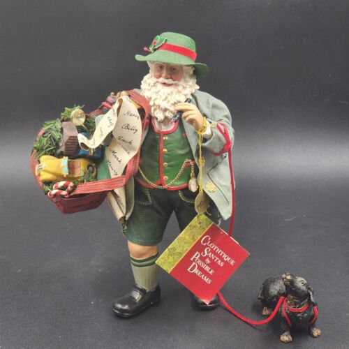 Possible Dreams Christmas Figurine Santa In The Alps Checking List Toys and Dog