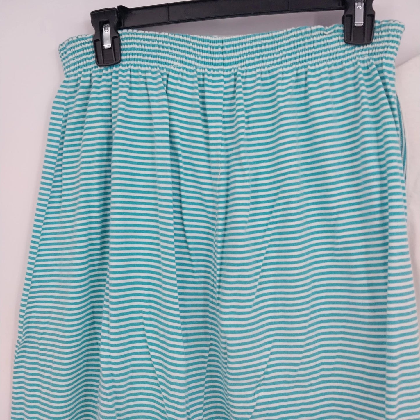 Hastings & Smith Tank Top Skirt 2 pc Set Womens Aqua White Striped Sleeveless