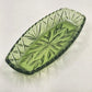 Hazel Atlas Oblong Relish Dish Green Glass Prescut Star & Scallop Edge 9.5"x4.5"