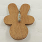 Handmade Wooden Reindeer Brooch Pin with Orange Nose Holiday Christmas Accessory