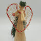 Handcrafted Natural Fiber Angel Woven Wings Pine Berry Apple Christmas 10.25"