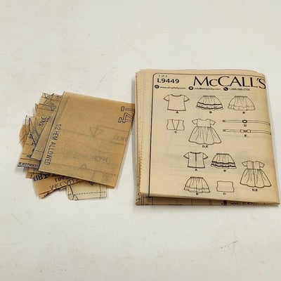 McCall's It's Sew Simple L9449 Sewing Pattern Cut 2019 18" Doll Clothes USA