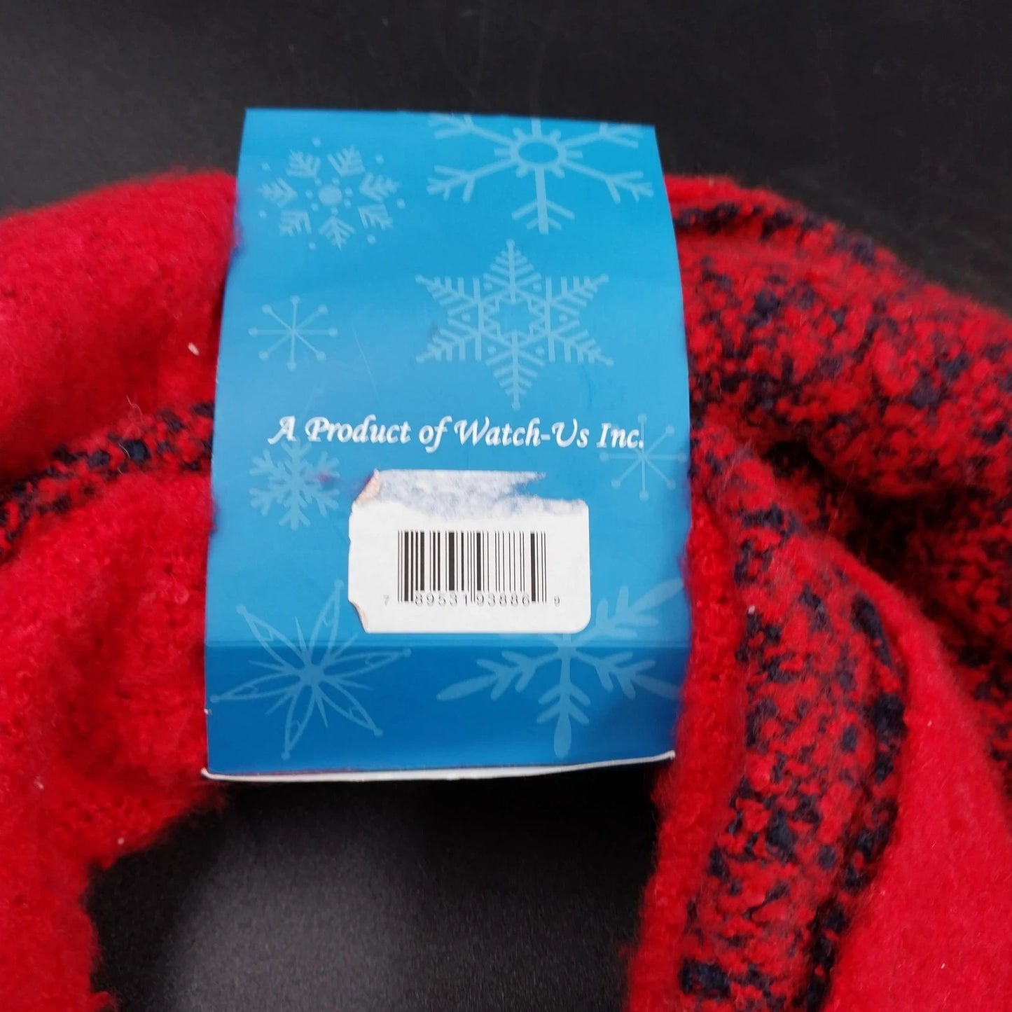 James Paul Cashmere Wool Scarf Red White Navy Striped Fringe Unisex Winter 72"