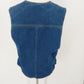 Liz Wear Denim Vest Size L 100% Cotton V-Neck Sleeveless Pockets Metal Buttons