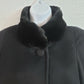 Albert Nipon Boutique Black 100% Wool Elegant Maxi Coat w/Faux Fur Trim Size 10