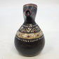 Ukrainian Art Pottery Pitcher Black Red Tan Raised Geometric Elongated Spout Vtg