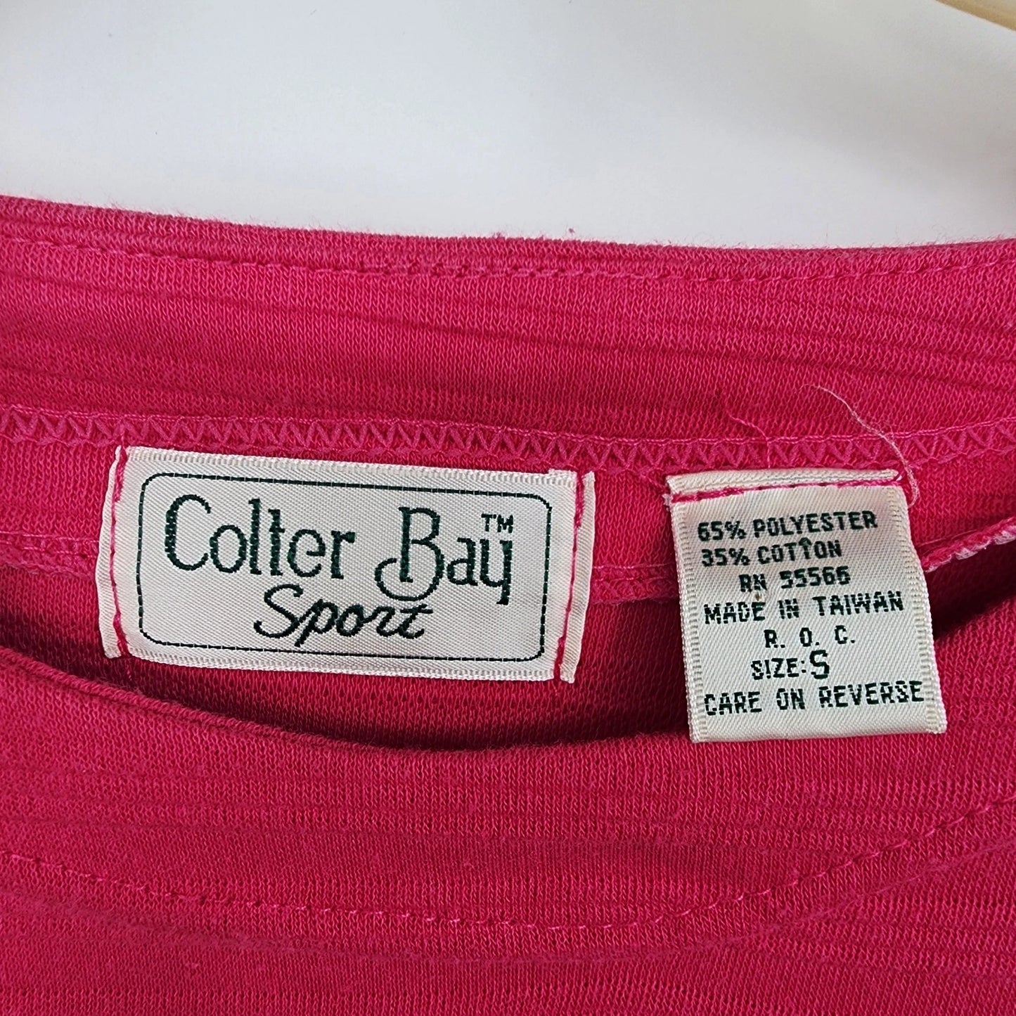 Colter Bay Sport Shirt Women Small Pink Short Sleeve Poly Cotton Casual Top