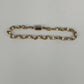 Gold Tone Link Bracelet Faux Pearl Twist Bar Accent Chain 9" Clasp Jewelry Vtg