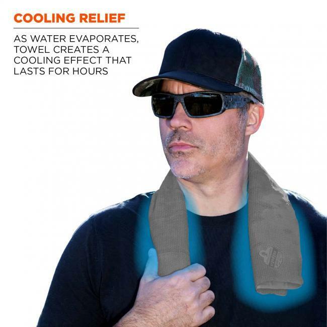 Ergodyne Chill-Its 6602 Cooling Towel Gray PVA Evaporative