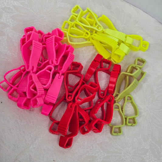 Glove Guard Utility Clips Lot 21pc Red Pink Yellow Green WHOLESALE LOT Holder