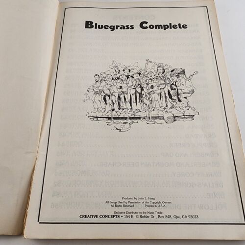 Bluegrass Complete Song Book Piano Vocal and Guitar Chords by Creative Concepts