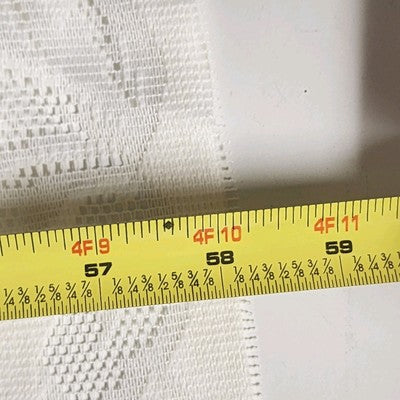Off White Leaf Botanical Lace Valance 58" Scalloped Edge Rod Pocket Curtain