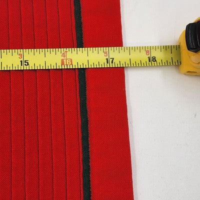 Set of 4 Solid Red Pleated Line Holiday Placemats with Green Piping 17.5"x12.5"