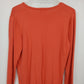 Cherokee Orange Cardigan Sweater Button Front Lightweight Knit Women Medium