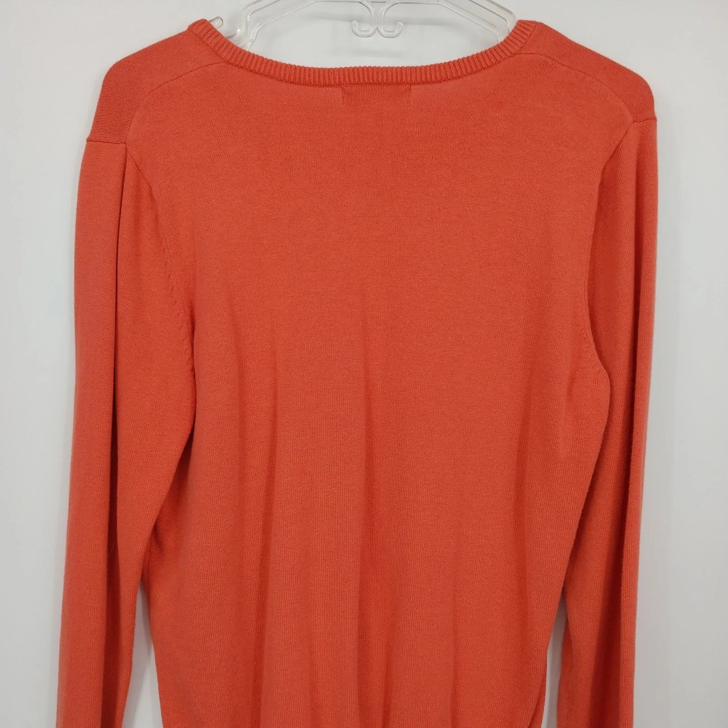 Cherokee Orange Cardigan Sweater Button Front Lightweight Knit Women Medium