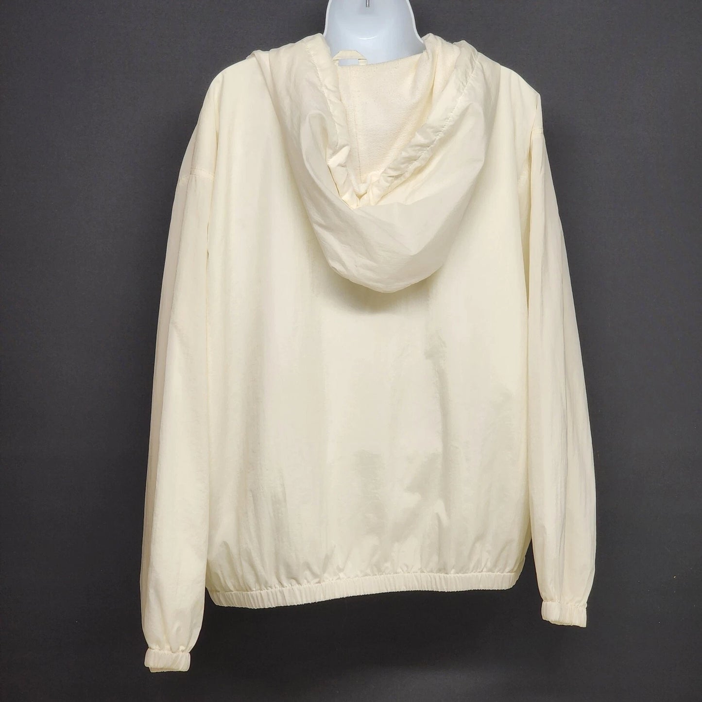 Eddie Bauer Women’s XL White Hooded Windbreaker Jacket Zip Front Lightweight