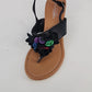Glamour Original Wedge Sandals Women Size 8 Black Floral Platform