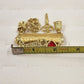 Danecraft Gold Tone I Love Quilting Decorative Brooch Pin Scissor Needle Thread
