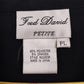 Fred David Black Ruffle Sleeveless Blouse Button Front Womens Petite Large PL