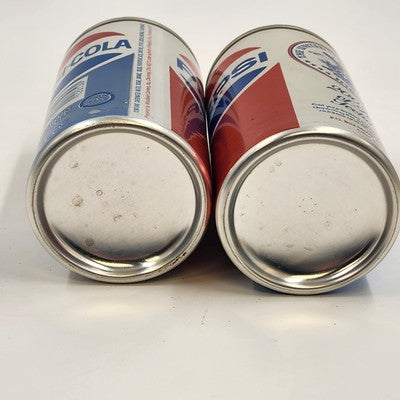 Two Pepsi Pull Tab Empty Cans Vintage 12 oz USA 200 Years of People Living Free