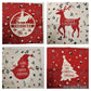 4 Burlap Christmas Pillow Covers 17.5" Sq Red Beige White Holiday Cushion Shams