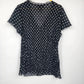 Style & Co Tunic Top Women 14 Black White Polka Dot Long Sleeve Blouse Polyester