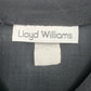 Lloyd Williams Black Button Front Blouse Women's Medium V Neck Short Sleeve Top
