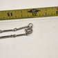 Silver Tone Bar & Link Chain with Three Oval Silver Tone Beads 12" Spring Ring