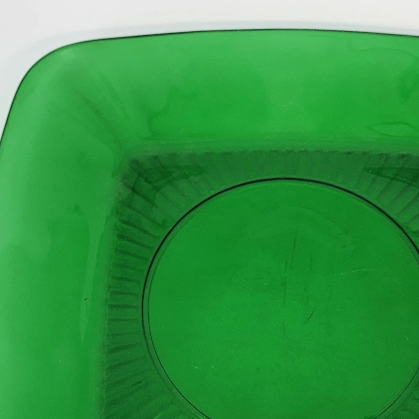 Anchor Hocking Charm Forest Green Square Luncheon Plate 8.25" Collectible Glass