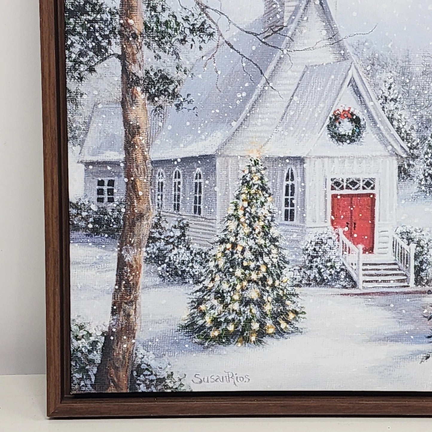 Kirklands Lighted Church Canvas Print Susan Rios Winter Scene
