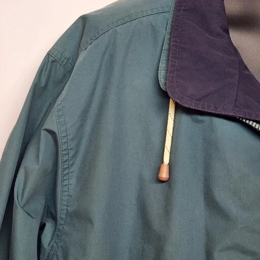 London FOG Waist Jacket Windbreaker Size L Large Long Vintage Striped Liner Zip
