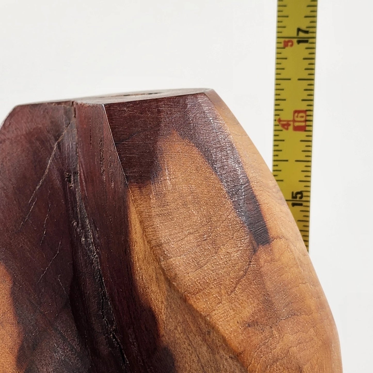 African Hand Carved Wood Head Bust Art Sculpture Figurine 16.5" Vintage Statue