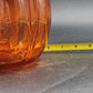 Orange Glass Pumpkin Shape Cookie Jar Candy Dish with Lid Anchor Hocking